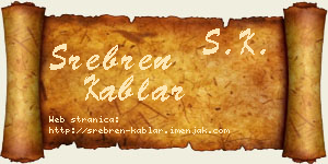 Srebren Kablar vizit kartica